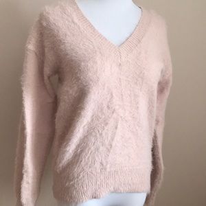 Fluffy pink sweater